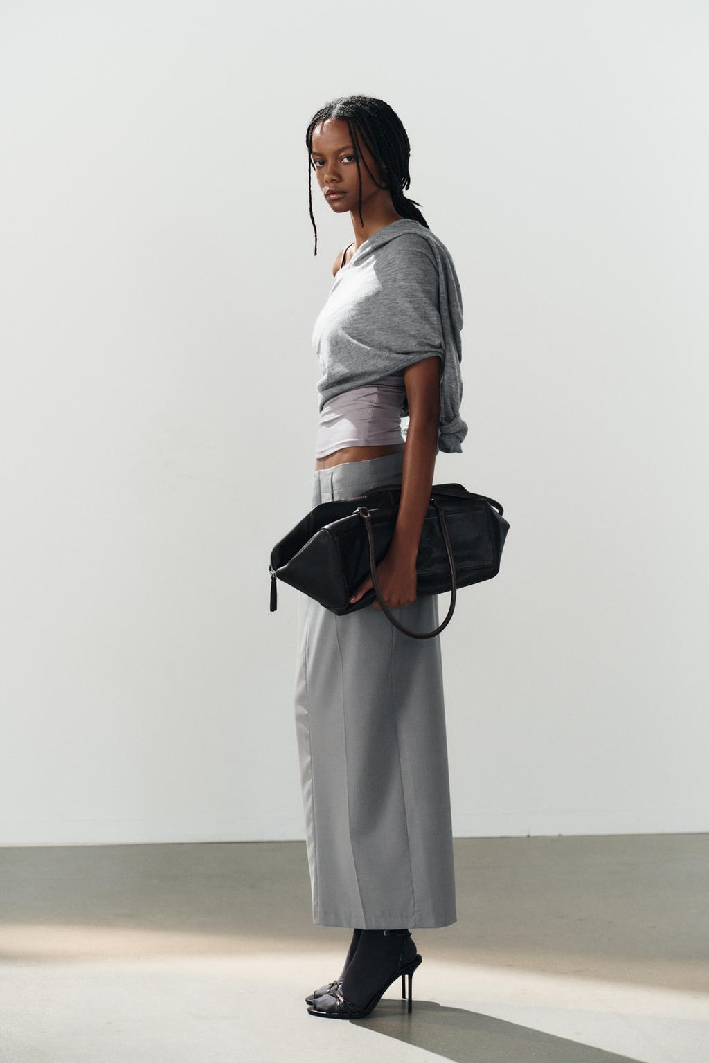 MIDI SKIRT WITH BELT LOOPS